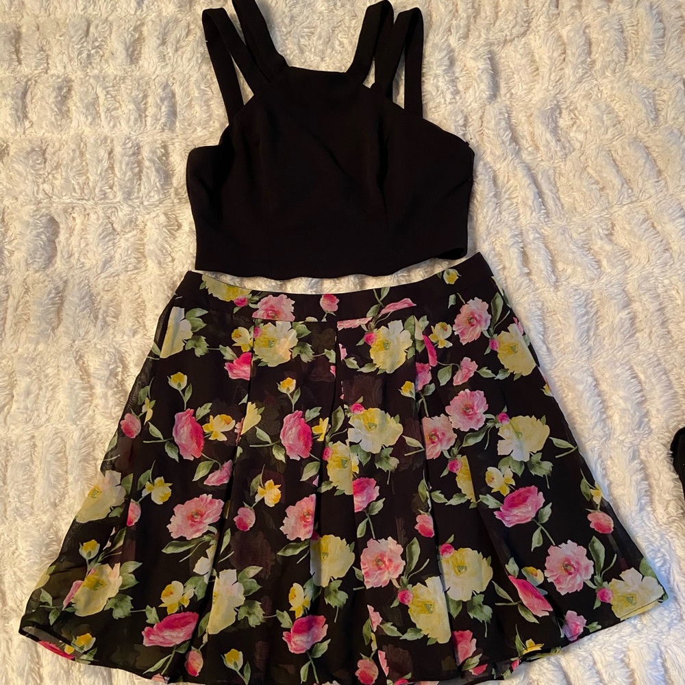 B Darlin Floral Two Piece Dress